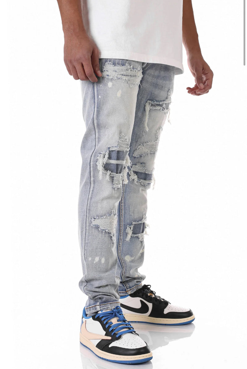 KDNK Rip and Repair Denim (M. Blue) KND4485