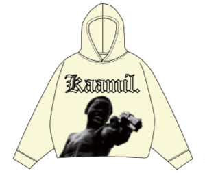 KML 'ZE' Cropped Hoodie (Beige)