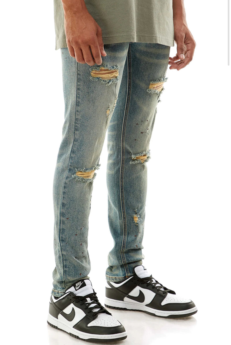 KDNK 'Splatter V2' Denim KND4530 (Blue)