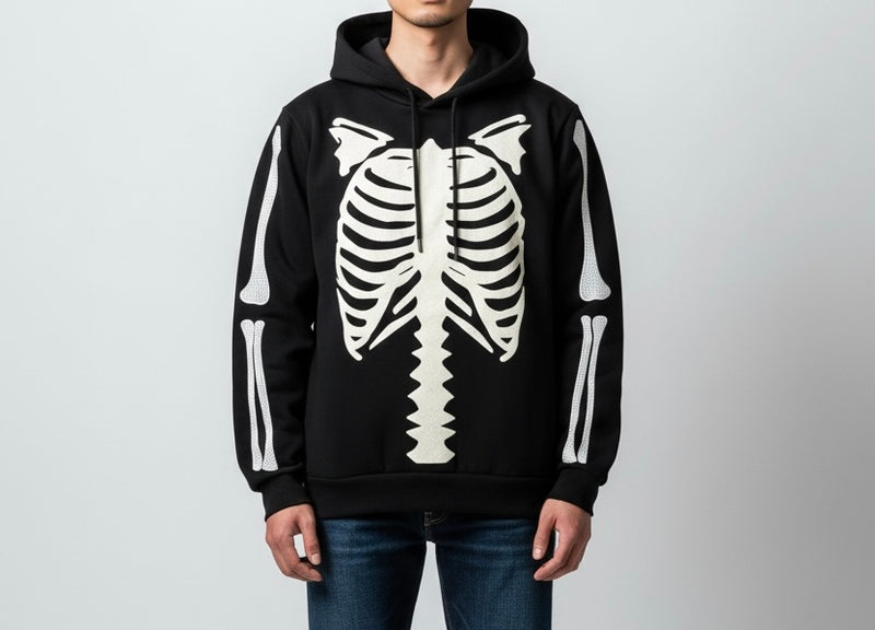 Black Pike 'Bones' Rhinestone Hoodie (Black) FB2501Y