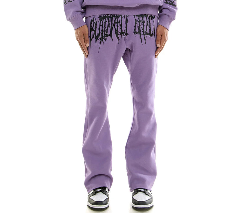 KDNK 'Butterfly' Stacked Sweatpants (Purple) KNC020S - FRESH N FITTED