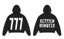 7M ‘777' Cropped Hoodie (Black/White)