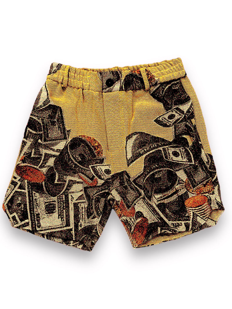 Majestik 'C.R.E.A.M.' Tapestry Jacquard Shorts (Beige)
