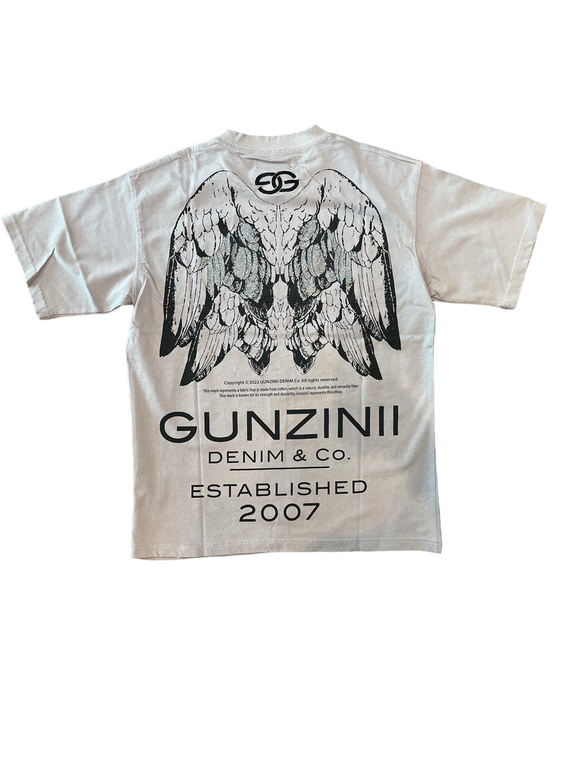 Gunzinii 'Stone Wings' T-Shirt (Dust Blue) GZ207 - Fresh N Fitted Inc