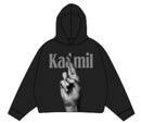 KML 'PEACE’ Cropped Hoodie (Black) - FRESH N FITTED