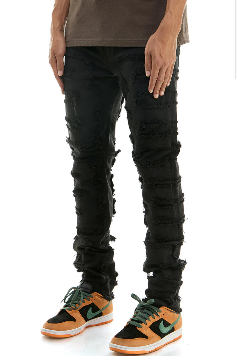 KDNK 'Symmetrical Patched' Jeans (Black) KNB3317