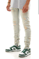 KDNK All-Over Stitch Ankle Zip Denim (VT. LT Blue) KND4193 - FRESH N FITTED