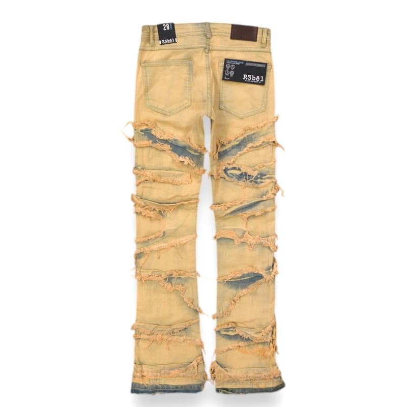 R3bel Frayed Stacked Denim  (Desert) 642-637