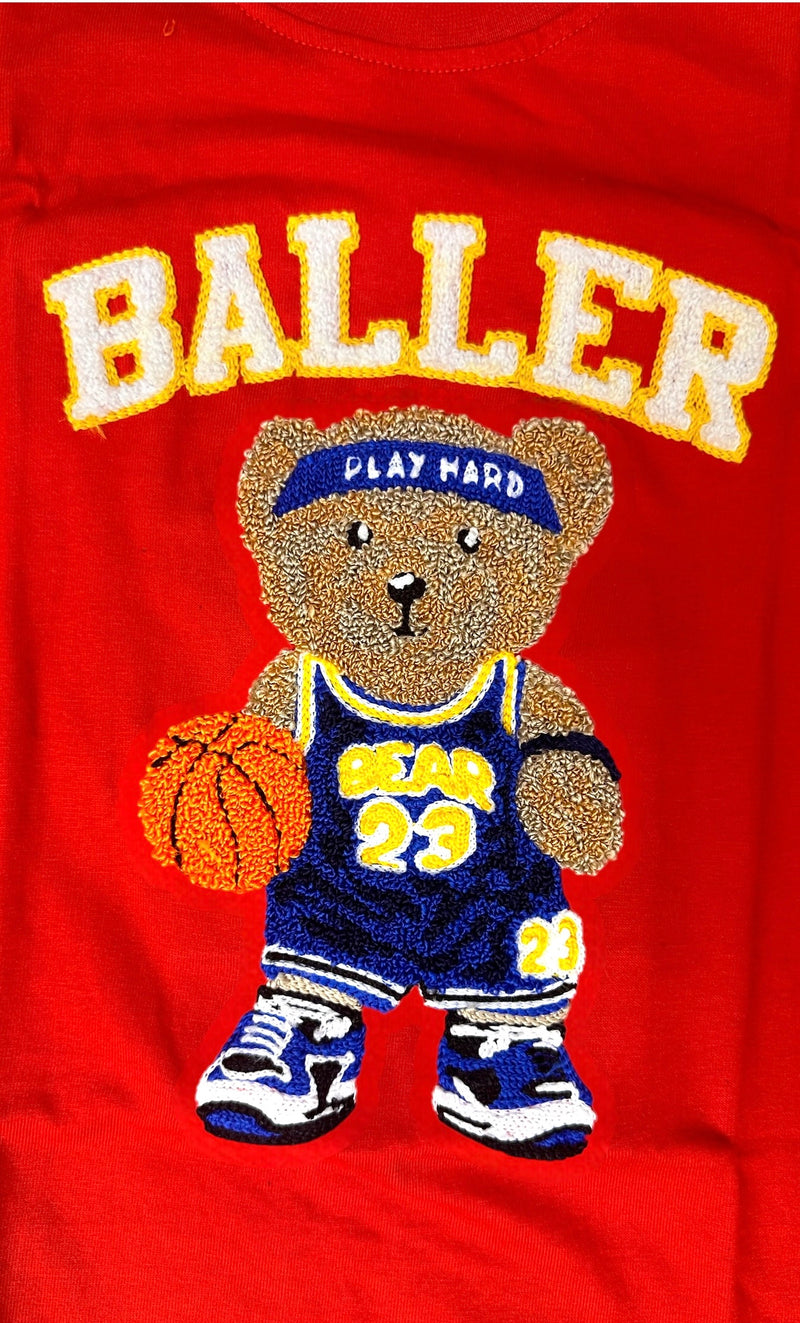 FWRD Kids 'Baller Bear' T-Shirt (Red) FW-180476