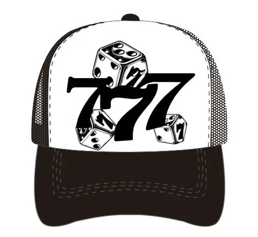 7M '777' Trucker Hat (White/Black)