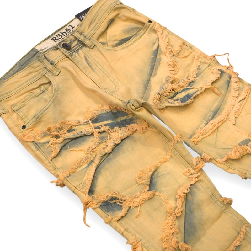 R3bel Frayed Stacked Denim  (Desert) 642-637