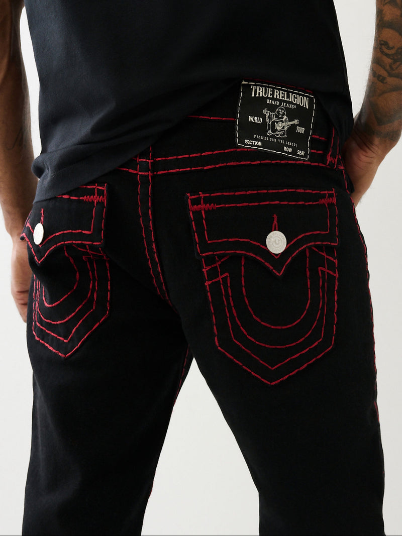 True Religion 'Ricky' Relaxed Straight Jeans (Black/Red) - Fresh N Fitted Inc