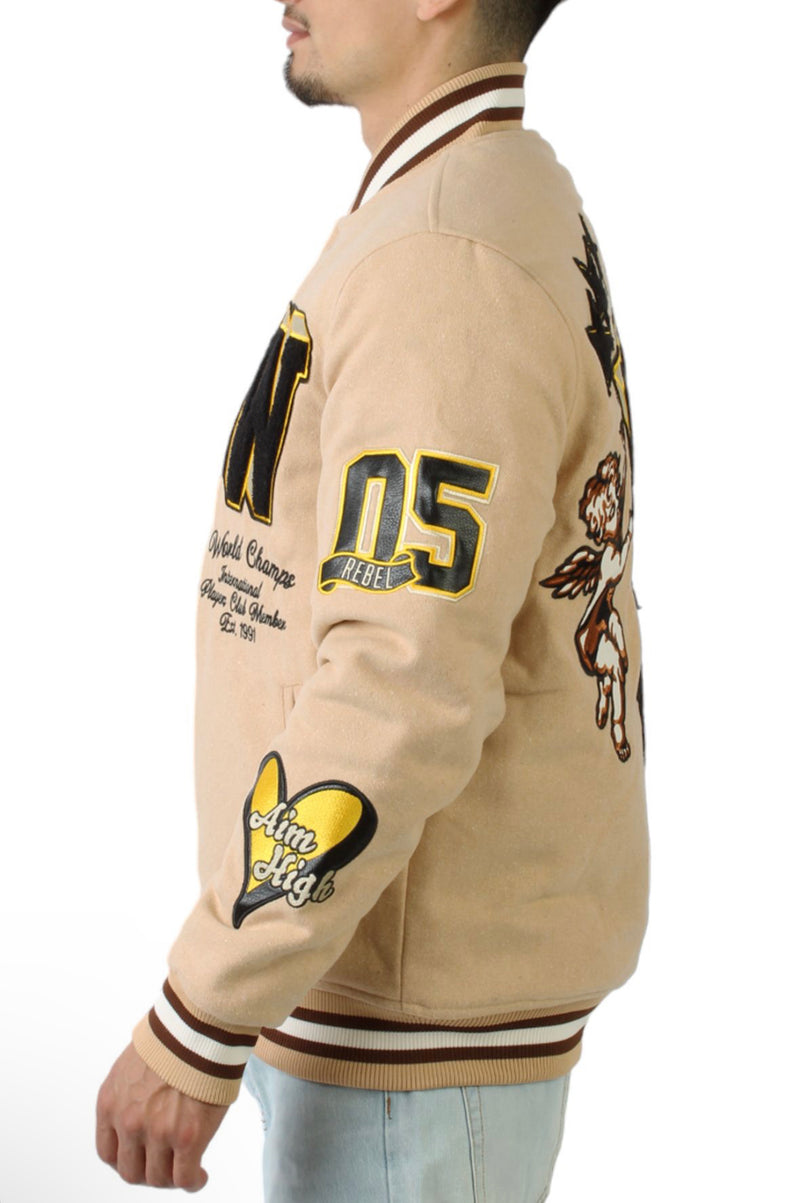 Rebel Minds 'Angel' Letterman Jacket - Fresh N Fitted Inc