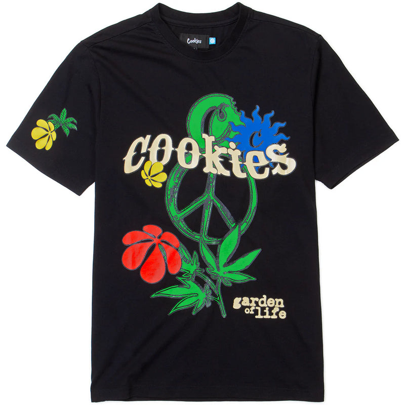 Cookies 'Garden Of Life' Knit 2 With Puff Print T-Shirt (Black) CM243KST04