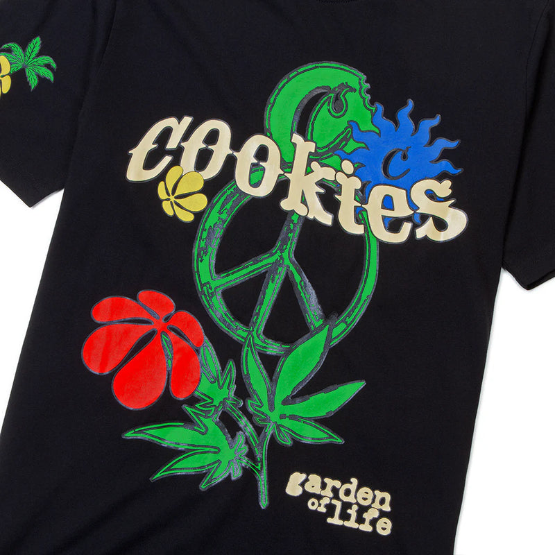 Cookies 'Garden Of Life' Knit 2 With Puff Print T-Shirt (Black) CM243KST04