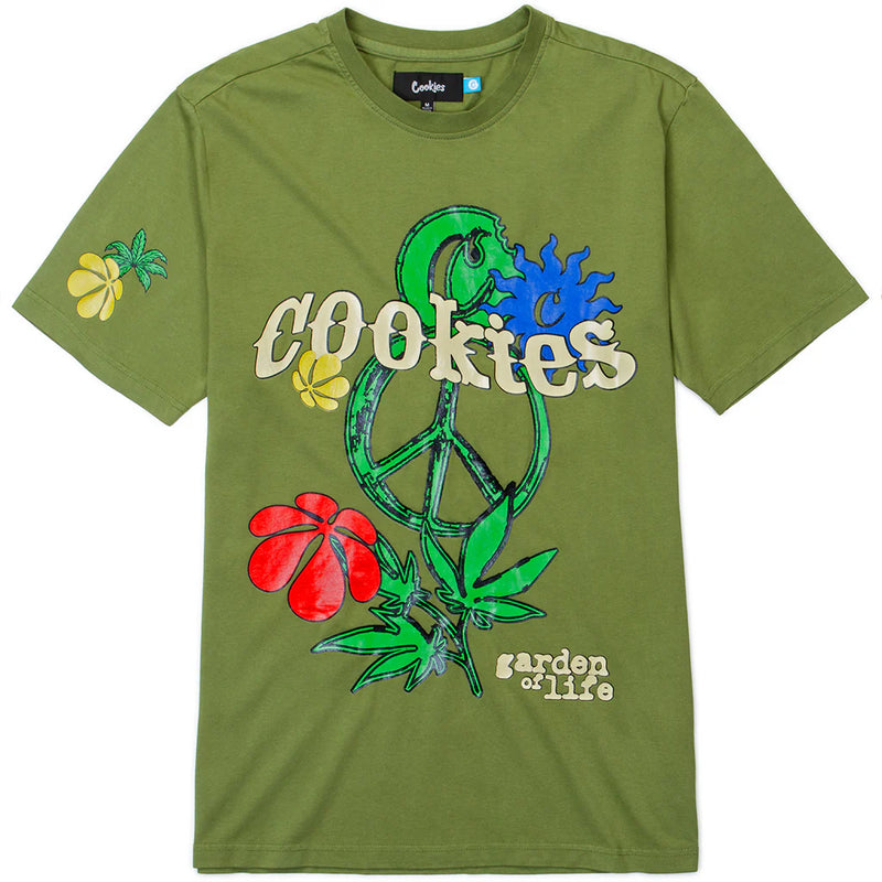 Cookies 'Garden Of Life' Knit 2 With Puff Print T-Shirt (Fern Green) CM243KST04