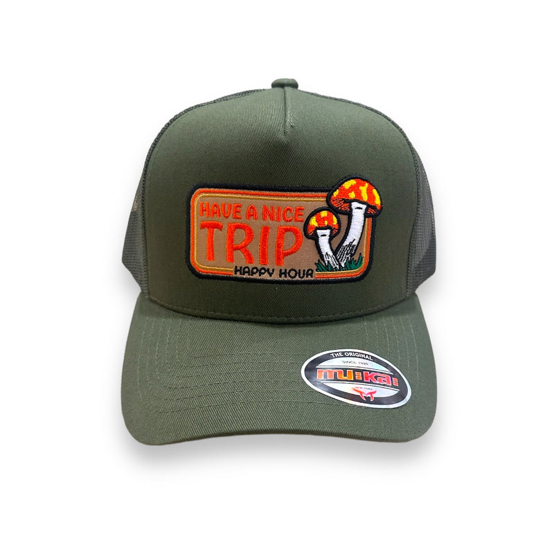 Muka 'Trip' Trucker Hat (Olive) TN5332B