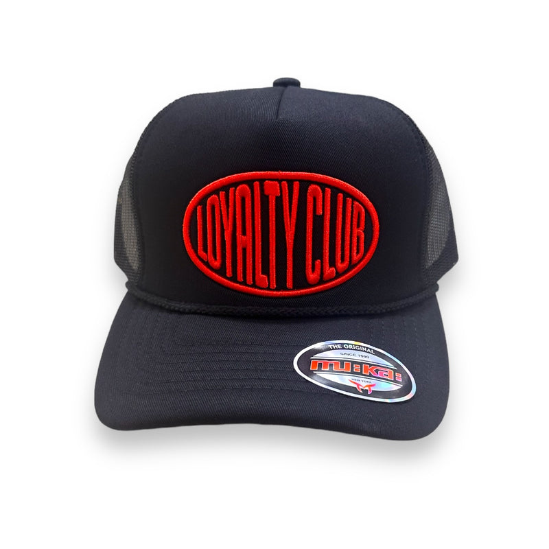 Muka 'Loyalty Club' Trucker Hat (Black/Red) MUM2241