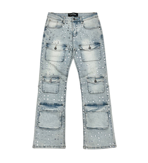 Perushu　SILVER STUDDED RIGID DENIM セール】SILVER STUDDED RIGID DENIM/シルバースタッズリジットデニム