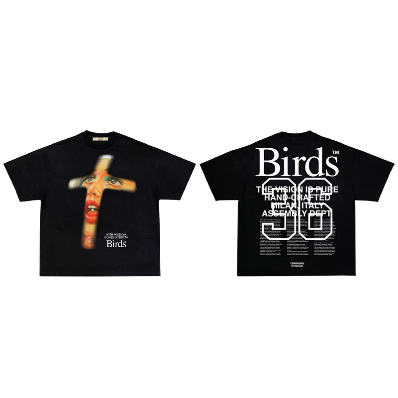 Birds 'Wisdom' Onyx Oversized Ultra-Premium Box S/S T-Shirt