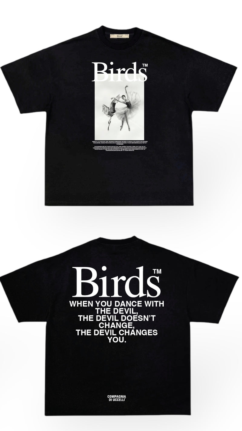 Birds 'Dance With The Devil' Onyx Oversized Ultra-Premium Box S/S T-Shirt