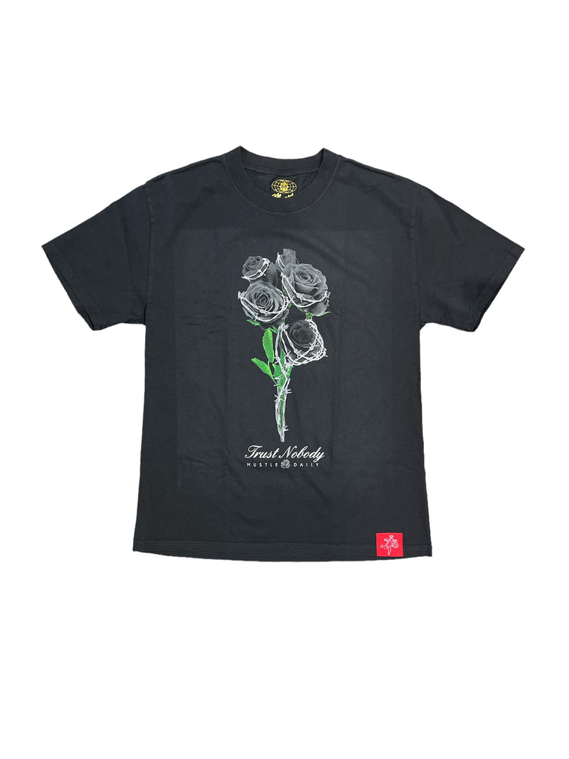 Hasta Muerte 'Black Rose Faded' T-Shirt (Faded Black) - Fresh N Fitted Inc