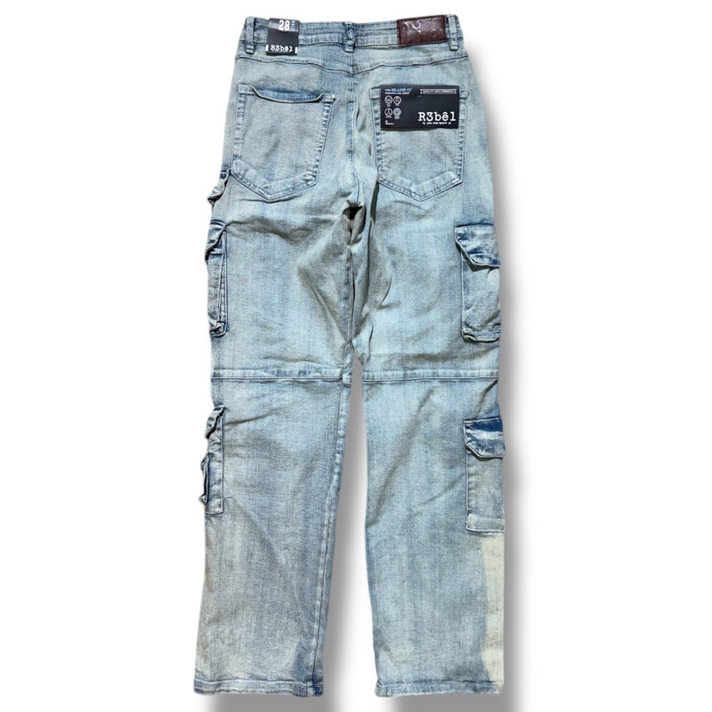 Rebel Minds 'Relaxed Cargo' Denim (Lt. Indigo) 642-642