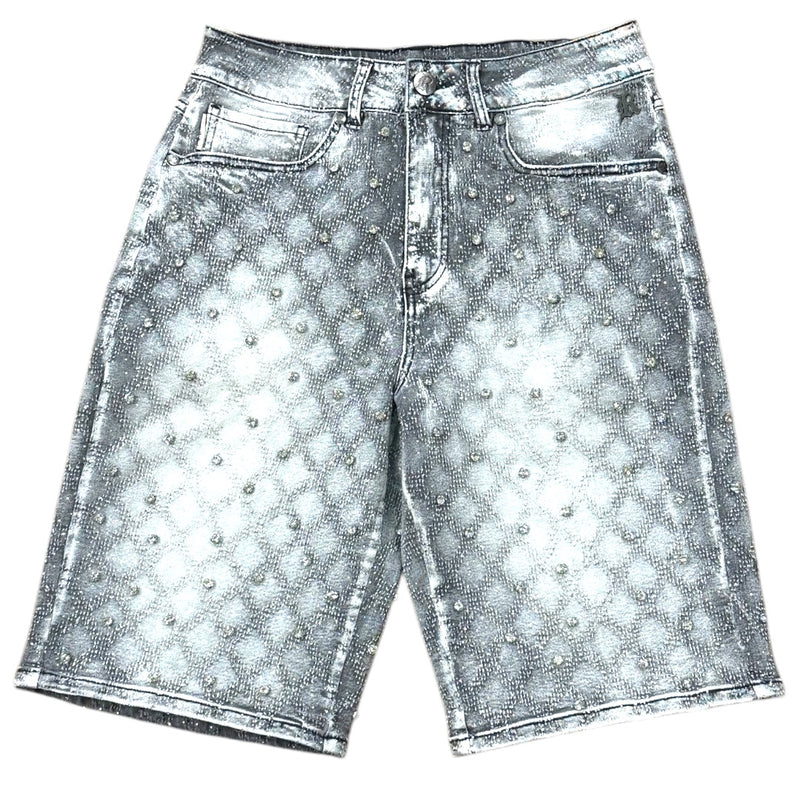 Rebel Denim 'Lux Diamond' Denim Shorts (Grey) 651-930