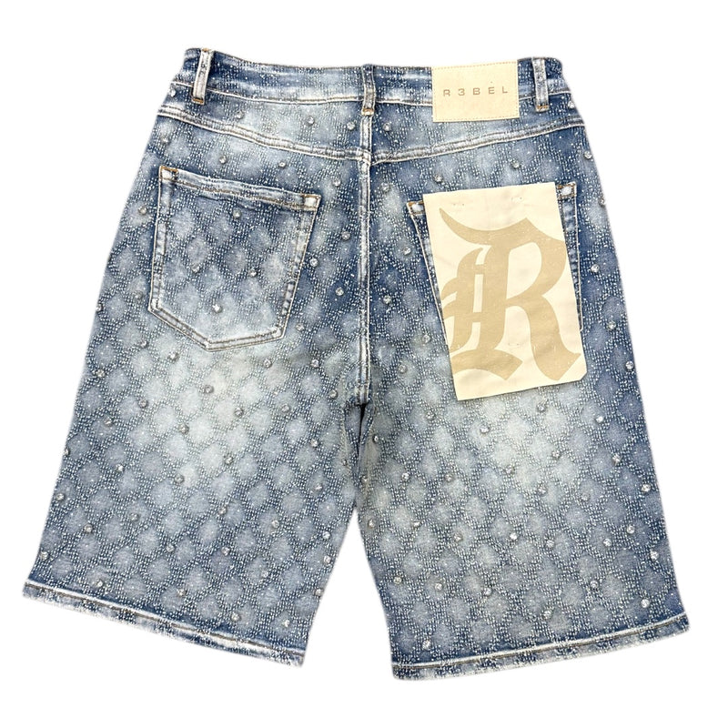 Rebel Denim 'Lux Diamond' Denim Shorts (Med Indigo) 651-930