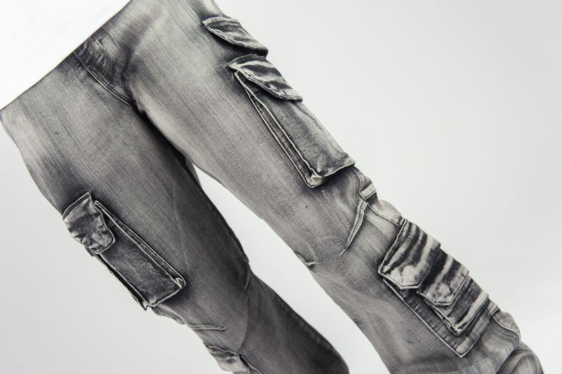 Rebel Minds 'Relaxed Cargo' Denim (Washed Grey) 642-642