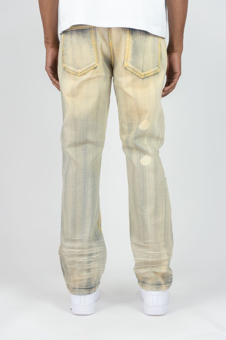 Rebel Minds 'Ripped' Straight Denim (Light Vintage) 642-615