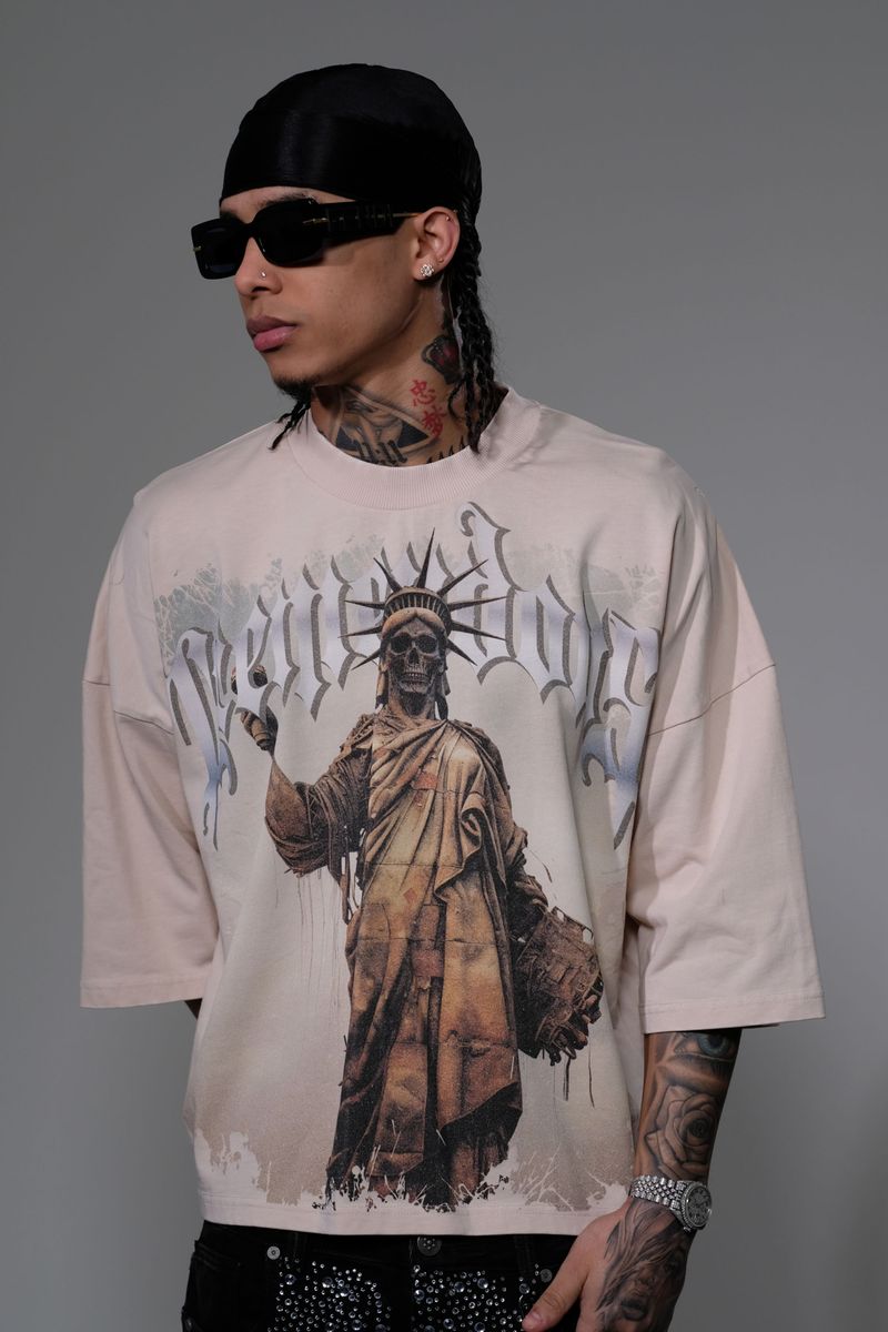 Stray 'Rotten City Of Dreams' Cropped T-Shirt (Bone) ST1374