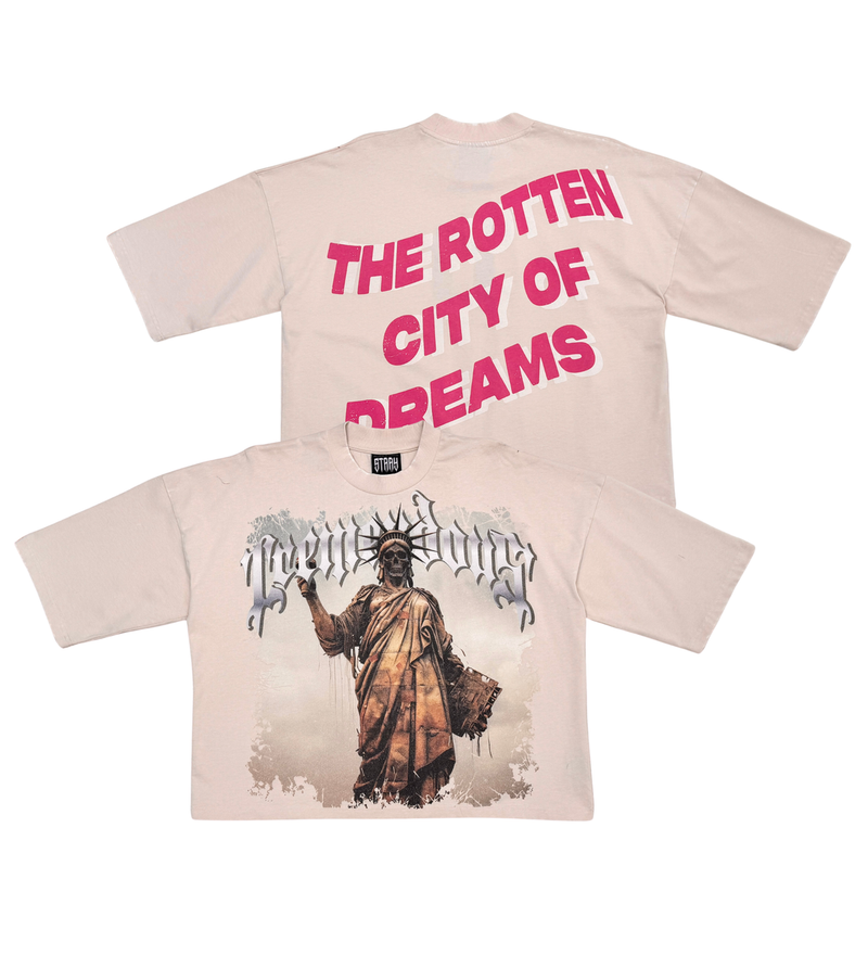 Stray 'Rotten City Of Dreams' Cropped T-Shirt (Bone) ST1374