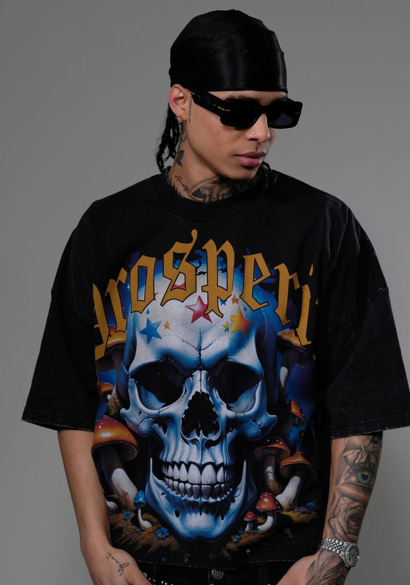 Stray 'Prosperity' Cropped T-Shirt (Black) ST1357