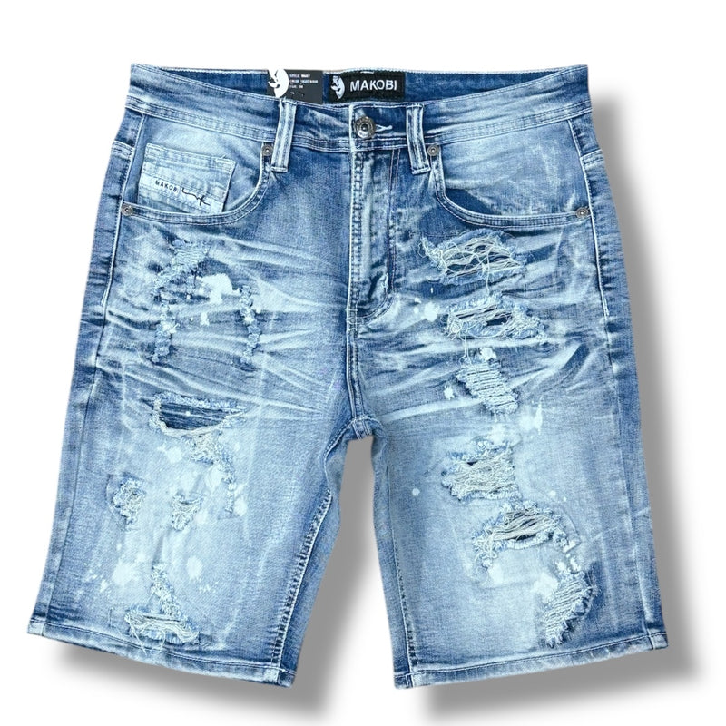 Makobi 'Amato' Denim Shorts (Lt. Wash) M607