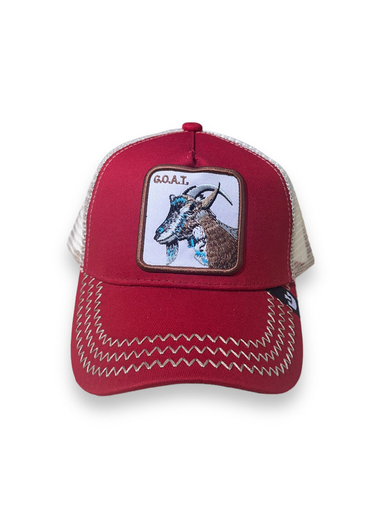 GH 'GOAT' Trucker Snapback Hat (Burgundy)