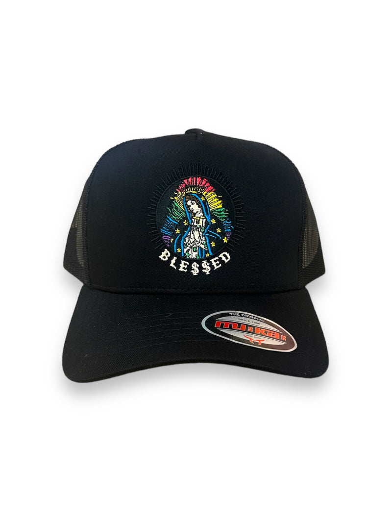 Muka 'Blessed' Trucker Hat (Black) T54236