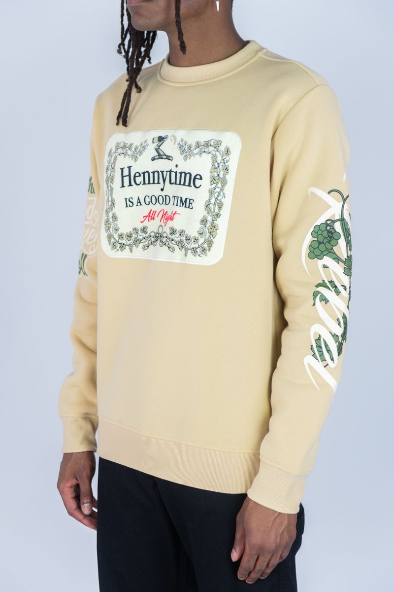 Rebel Minds 'Henny Time' Crew Sweatshirt (Khaki) 142-345