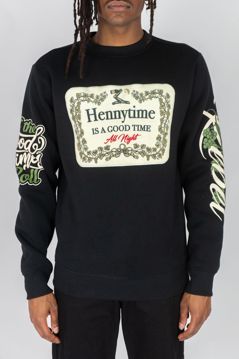 Rebel Minds 'Henny Time' Crew Sweatshirt (Black) 142-345