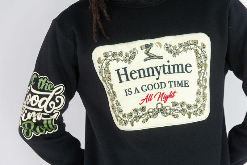 Rebel Minds 'Henny Time' Crew Sweatshirt (Black) 142-345