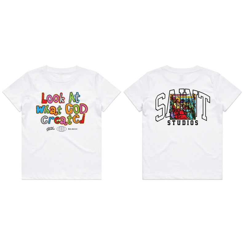 Saint Studio Kids 'God Created' T-Shirt (White)