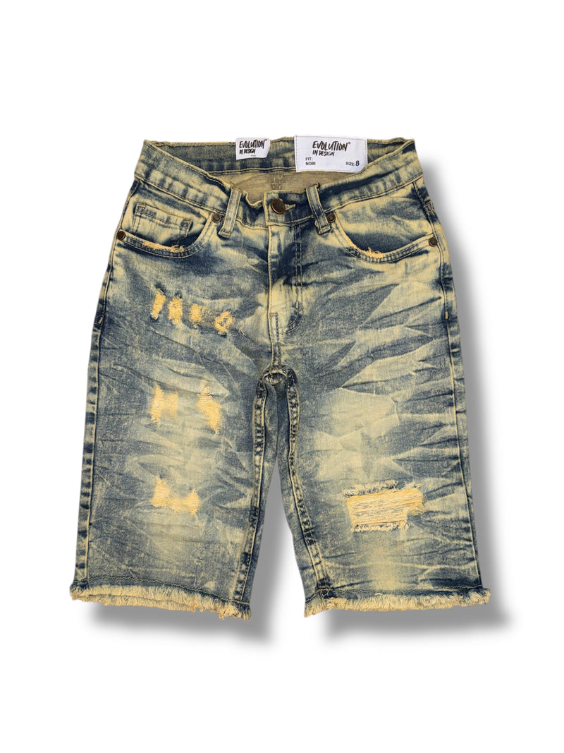 Evolution Kids 'Wild Tiger' Denim Shorts EV-22278K (Ice Tint) - FRESH N FITTED