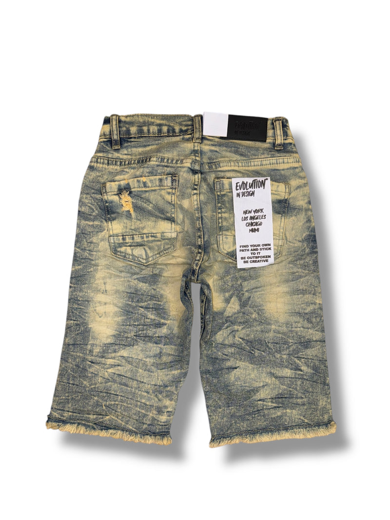 Evolution Kids 'Wild Tiger' Denim Shorts EV-22278K (Ice Tint) - FRESH N FITTED