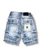 FWRD Kids 'Patchwork' Denim Shorts FW-22934K (Ice Blue) - FRESH N FITTED