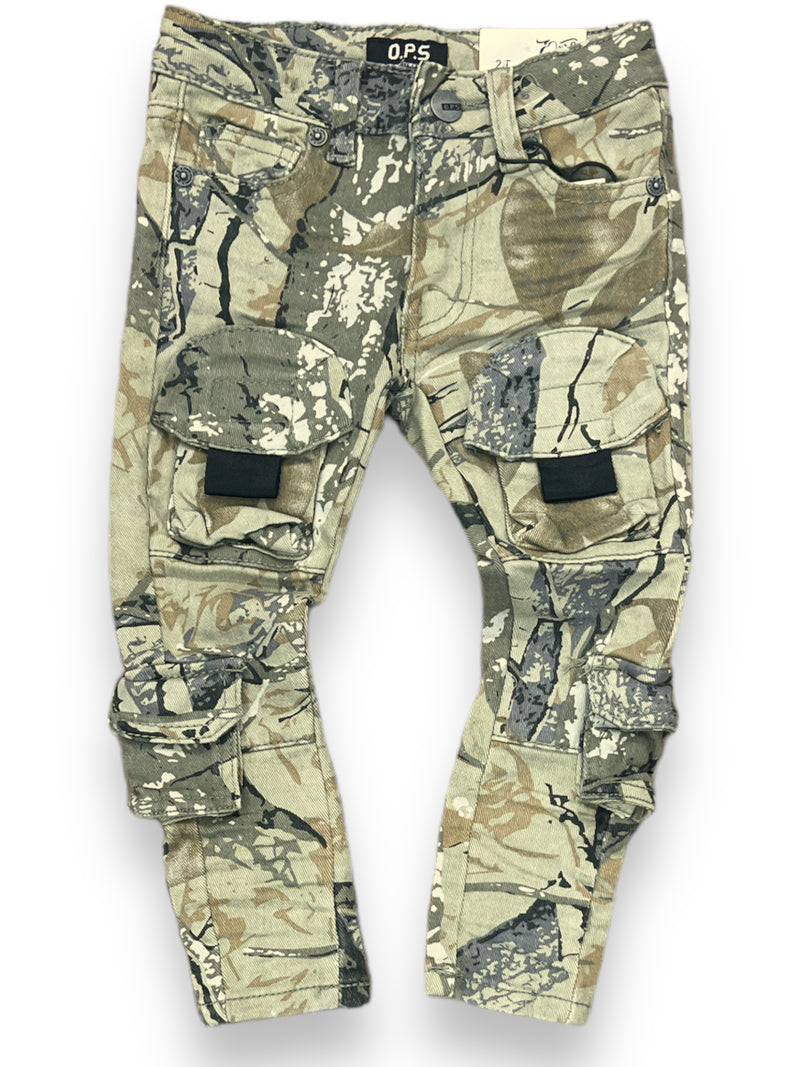 Ops Kids 'Cargo' Utility Pants - OPS1706-Sand Camo - Fresh N Fitted Inc