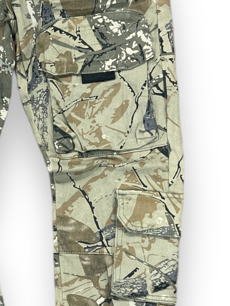 Octagon Men’s  'Cargo' Utility Pants - OT1706-Sand Camo - Fresh N Fitted Inc