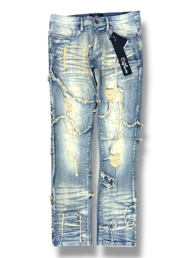 C'est La Vie 'Bandage' Slim Denim (Dirty Wash) CV1003