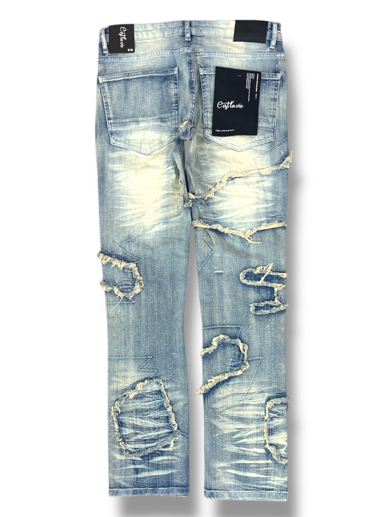 C'est La Vie 'Bandage' Slim Denim (Dirty Wash) CV1003