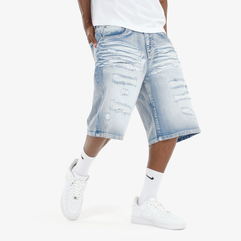 Copper Rivet 'Rip & Repair' Relax Fit Denim Shorts (LSB) 513028