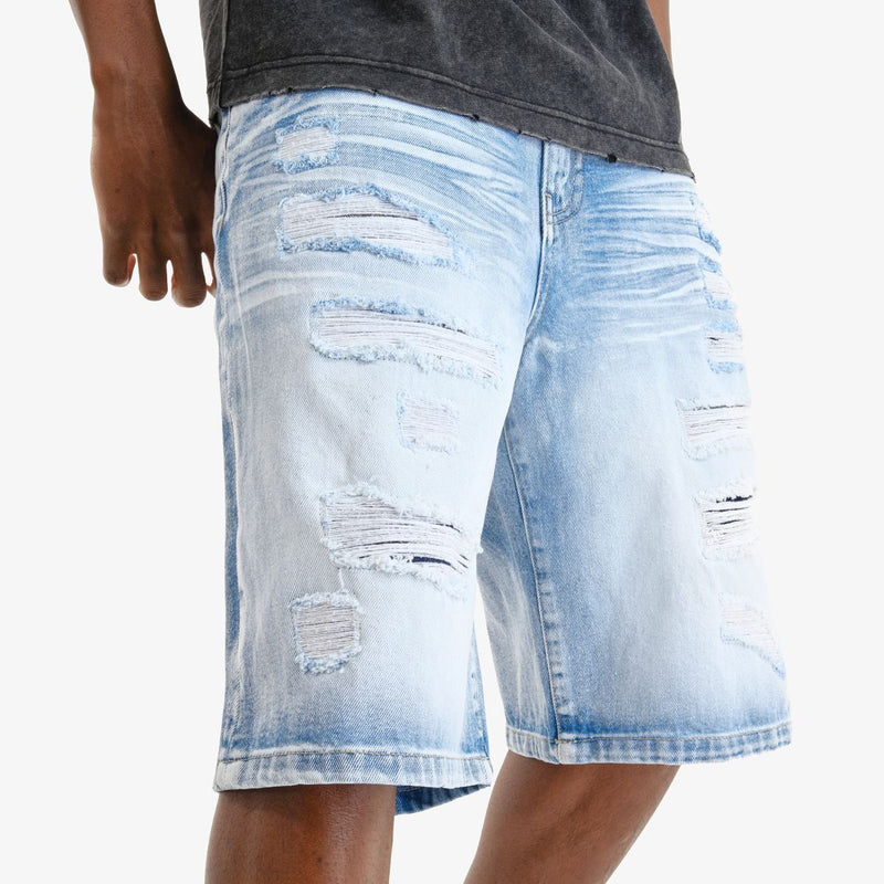 Copper Rivet 'Rip & Repair' Relax Fit Denim Shorts (LSB) 513028